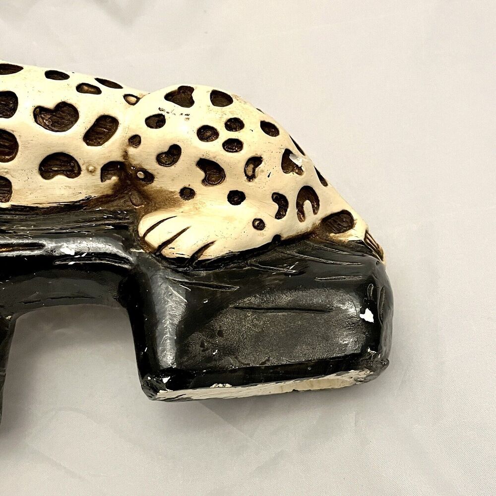 MCM Chalkware/Plaster Large Leopard Table Figure Statue Made in Mexico - Picture 8 of 12